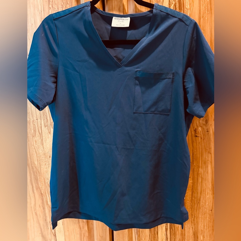 WhisperLite Zora Women's 2-Pocket Stretch V-Neck Tuck-in Scrub Top Navy